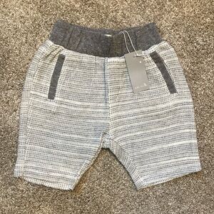 Miki Miette Gray Athletic Shorts with Elastic waistband textured 9 months NWT
